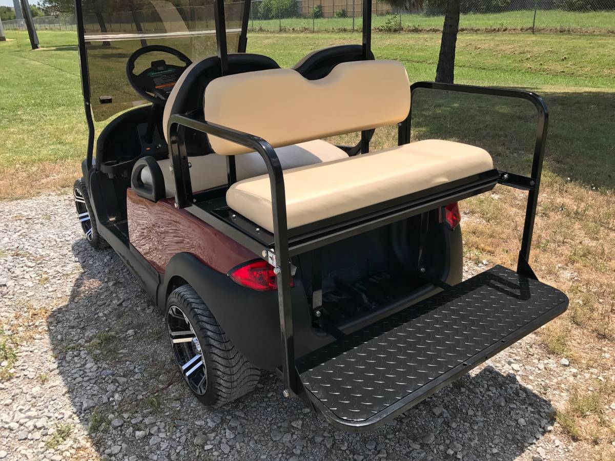 Club Car Precedent Golf Cart Flip Folding Rear Back Seat Kit Black